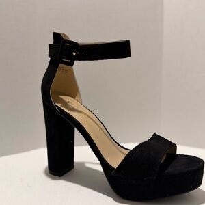 Dream Pairs Black Suede Block Heels